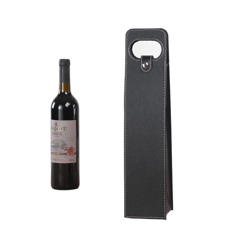 Resuable Leather Wine Tote Bag 3