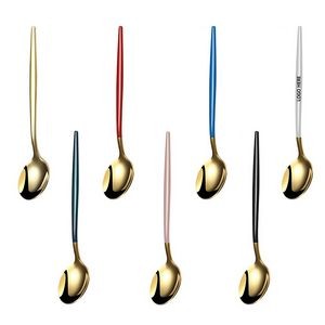 7.67 Inch Dual Color Golden Spoon With Round Head 7