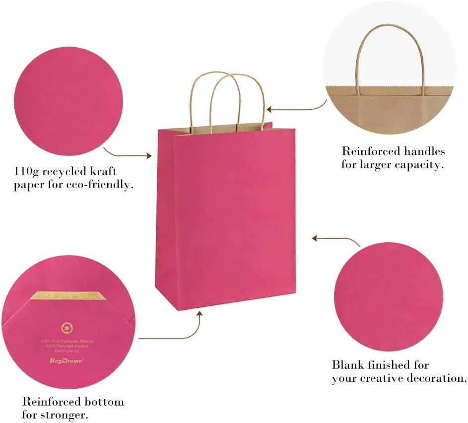 Kraft Paper Gift Bag W/ Cotton Rope Handles 2