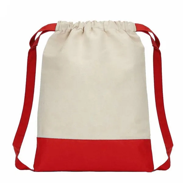 Two Tone 8 oz. Cotton Drawstring Backpack 3