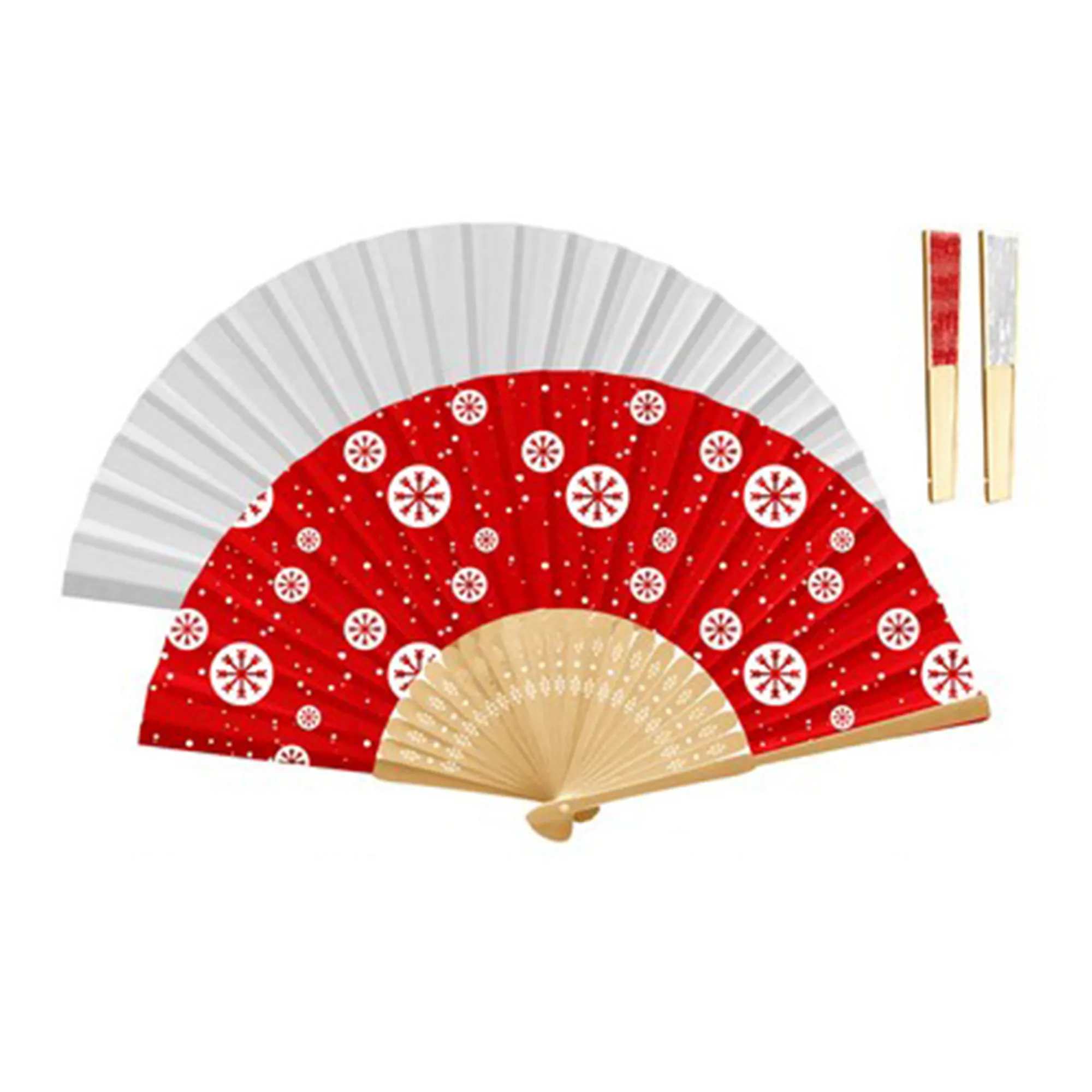 Handheld Foldable Full Color Bamboo Fan 1