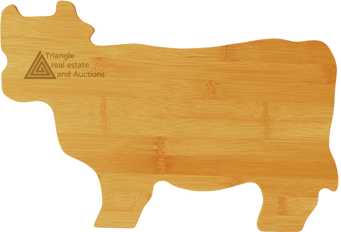 14 3/4" x 9 3/4" Bamboo Cow Shaped Cutting Board