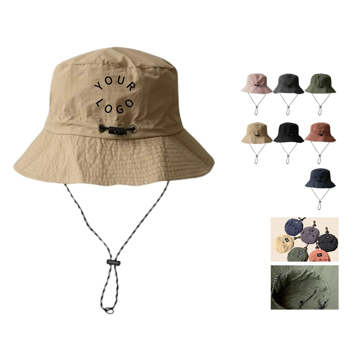 Foldable Polyester Fishermans Hat with Adjustable Fit 4