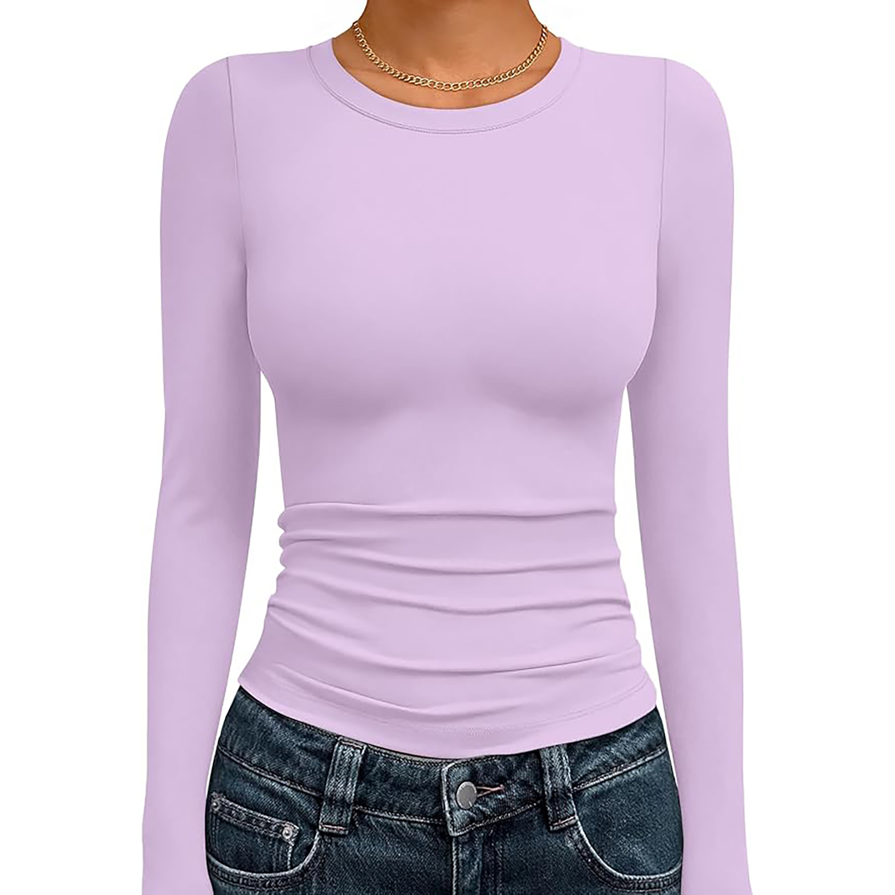 Women's Basic Round Neck Crop Top 17