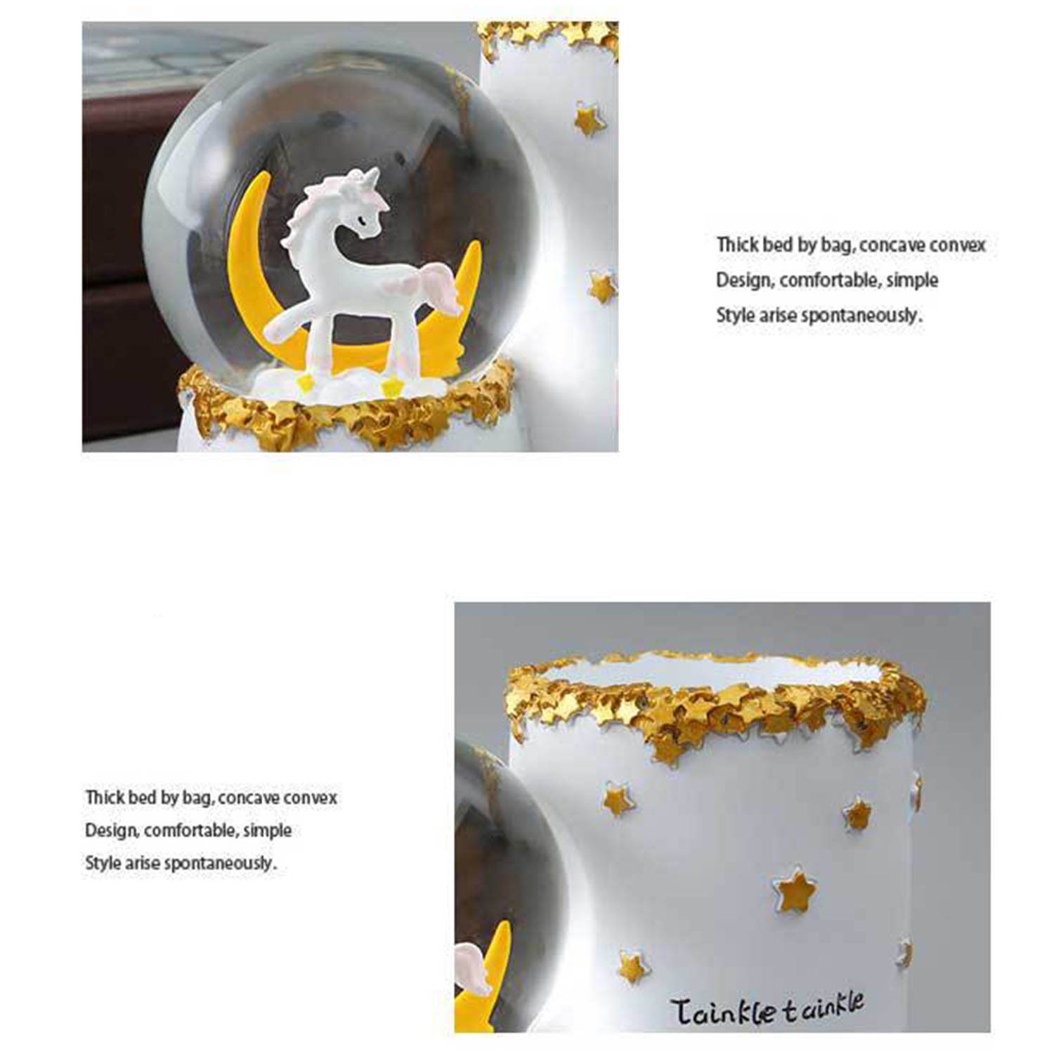 Cartoon Sparkling Snow Crystal Ball Pen Holder 5