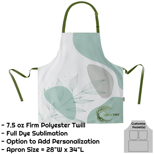 Poly Twill Sublimation Bib Apron - 28"W X 34"L 4