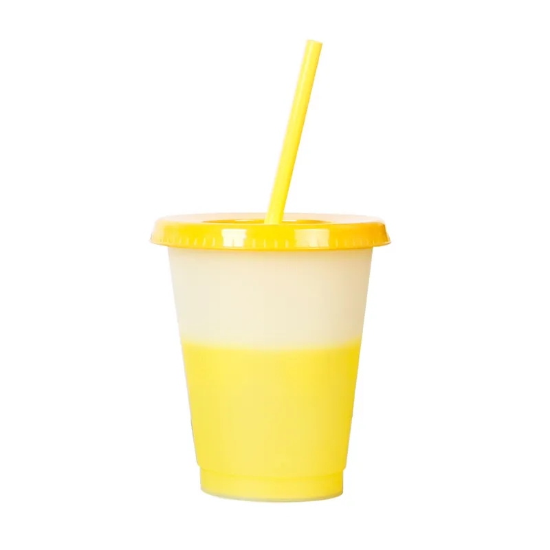 16 oz Color Changing Stadium Cups with Lid and Straw 5