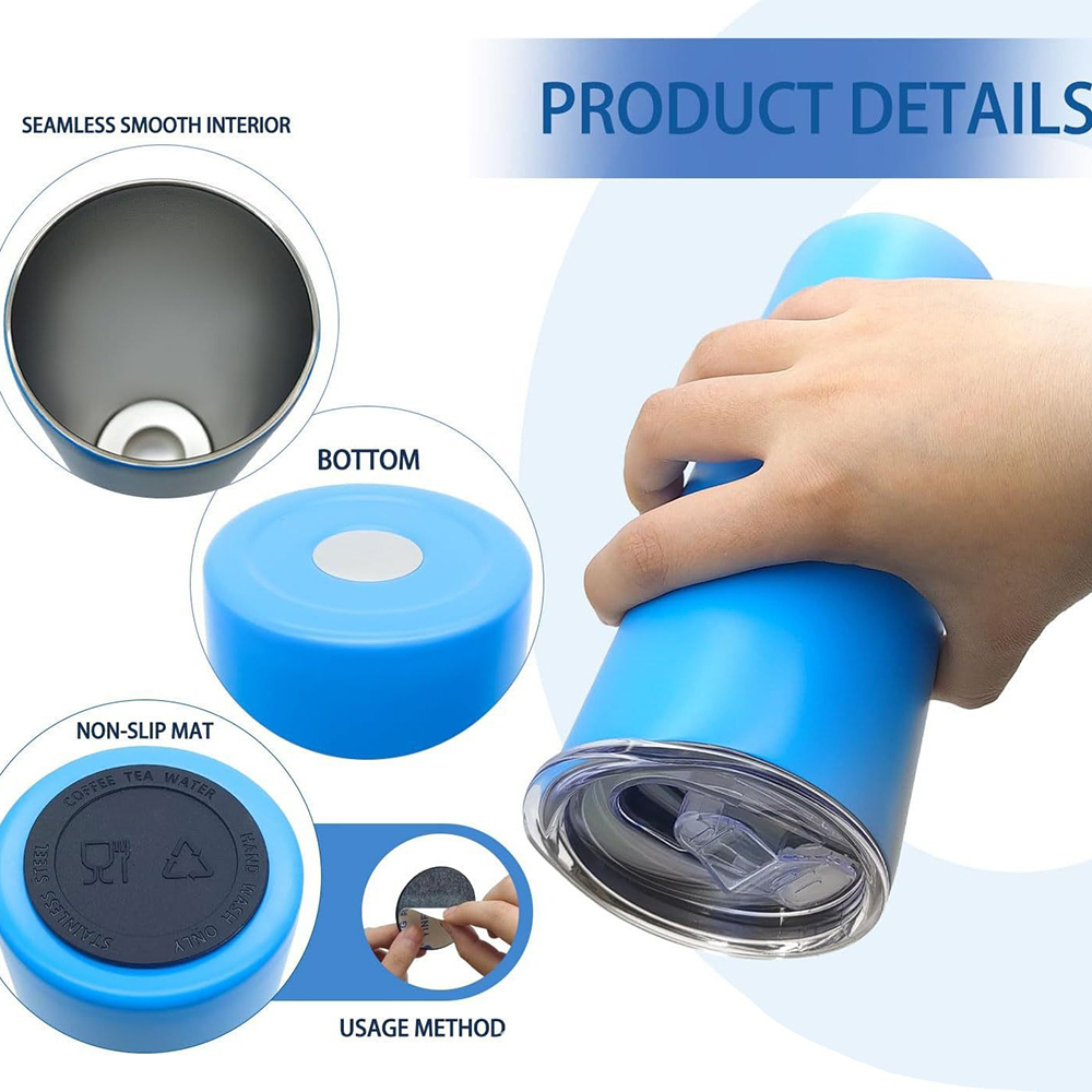 20 OZ Double-Insulated Skinny Tumbler With Straw And Brush 2