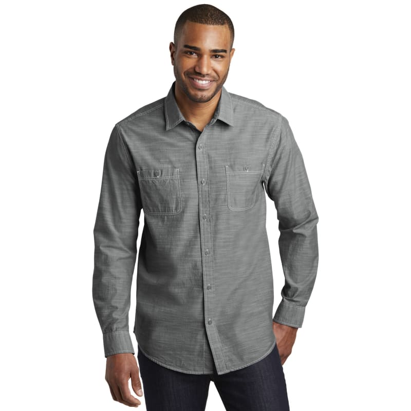 Port Authority Slub Chambray Shirt. 2
