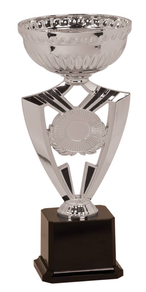 10-3/4" Silver Ribbon Cup with Plastic Base 1