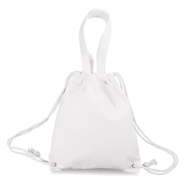 8oz. Recycled Cotton Drawstring Bag With Handle 2