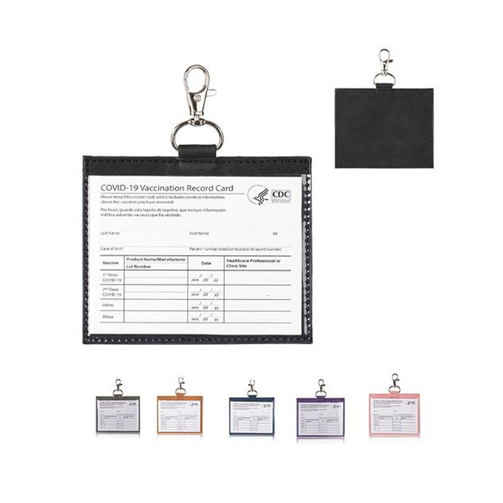 Leather Vaccine Card Wallet 4x3"