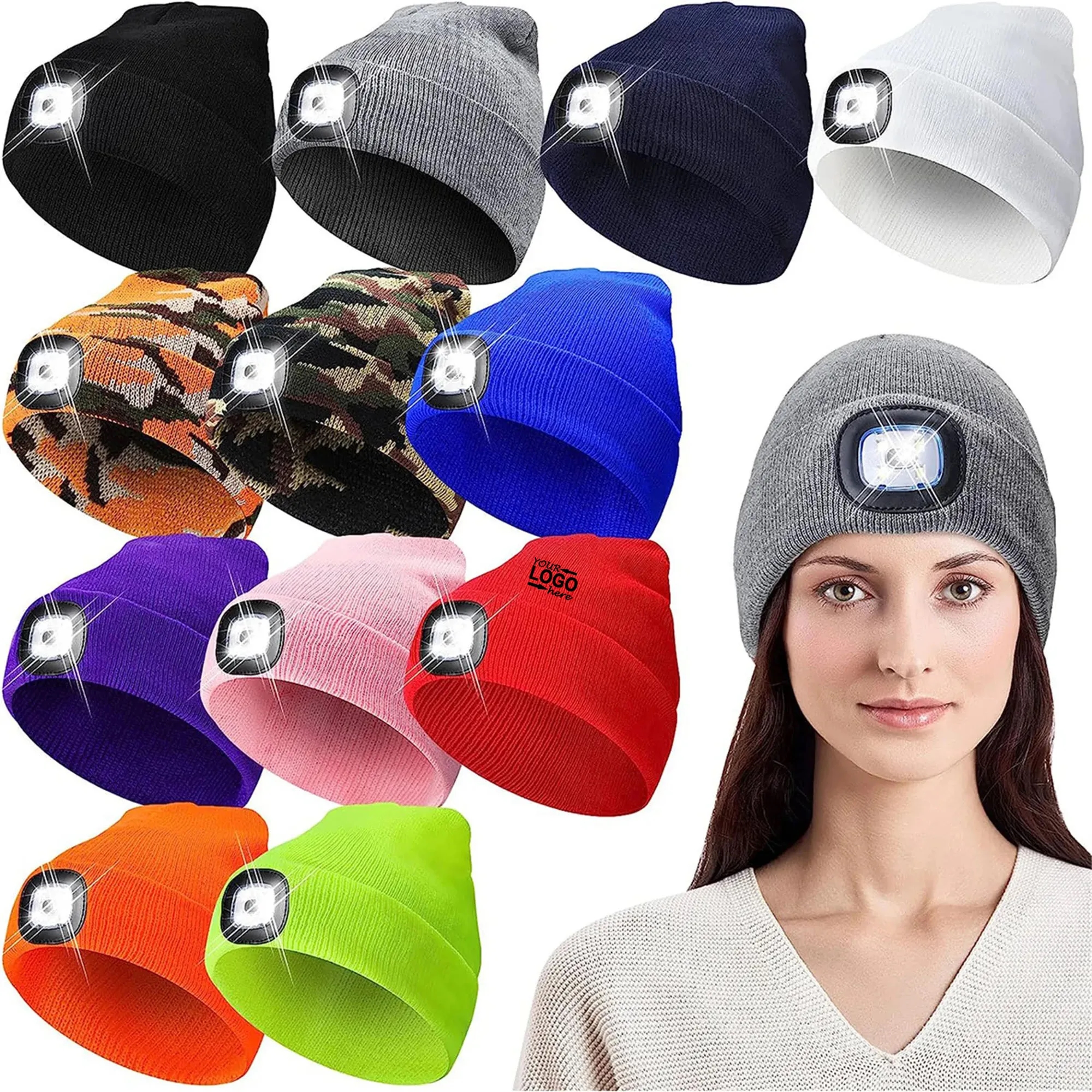 Unisex LED Beanie Hat with Light 2