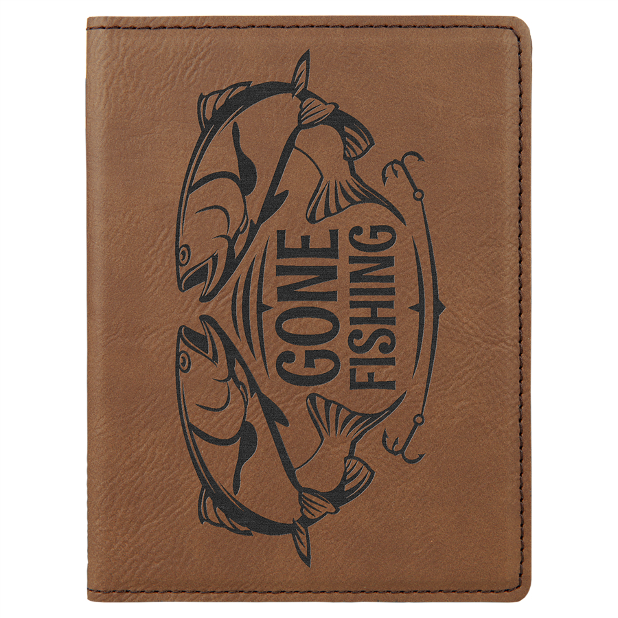 4 1/4" x 5 1/2" Dark Brown Leatherette Passport Holder 2
