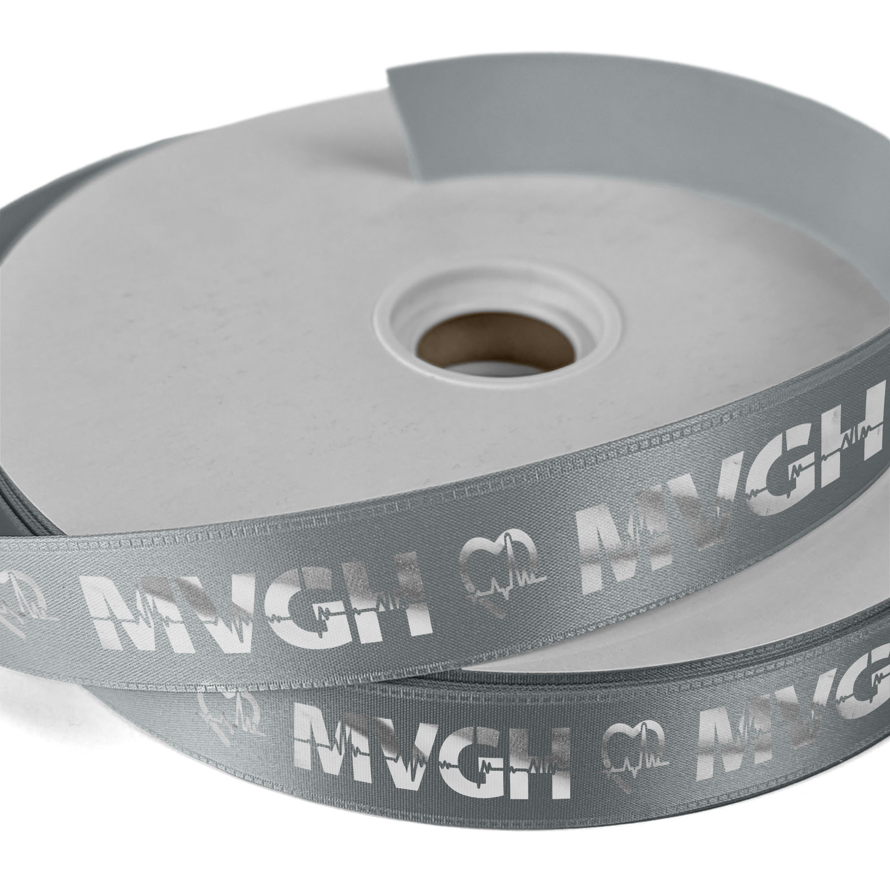1" Badge Satin Ribbon - 100yd Roll - Foil Print 19