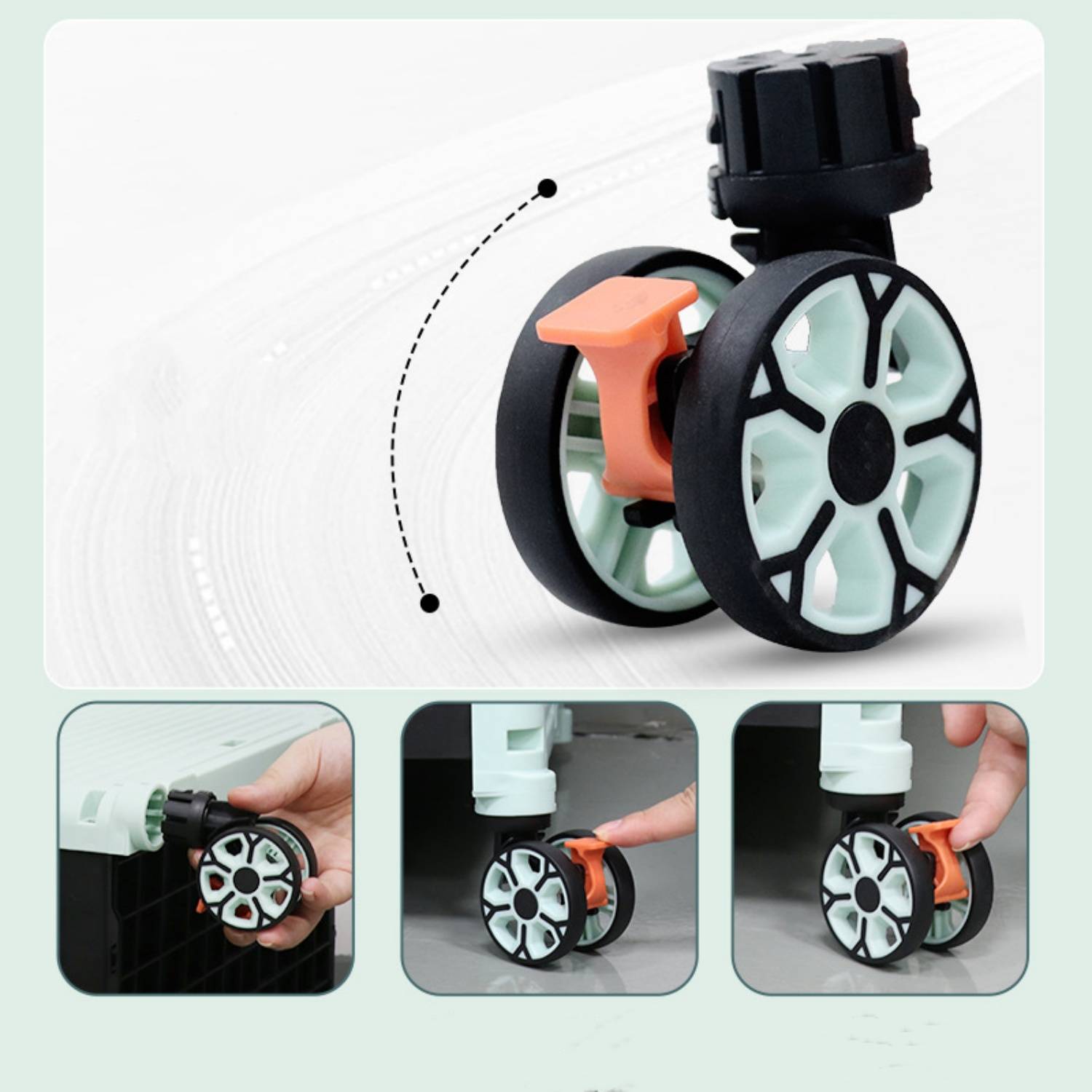 Folding Shopping Cart with Universal Wheels 1