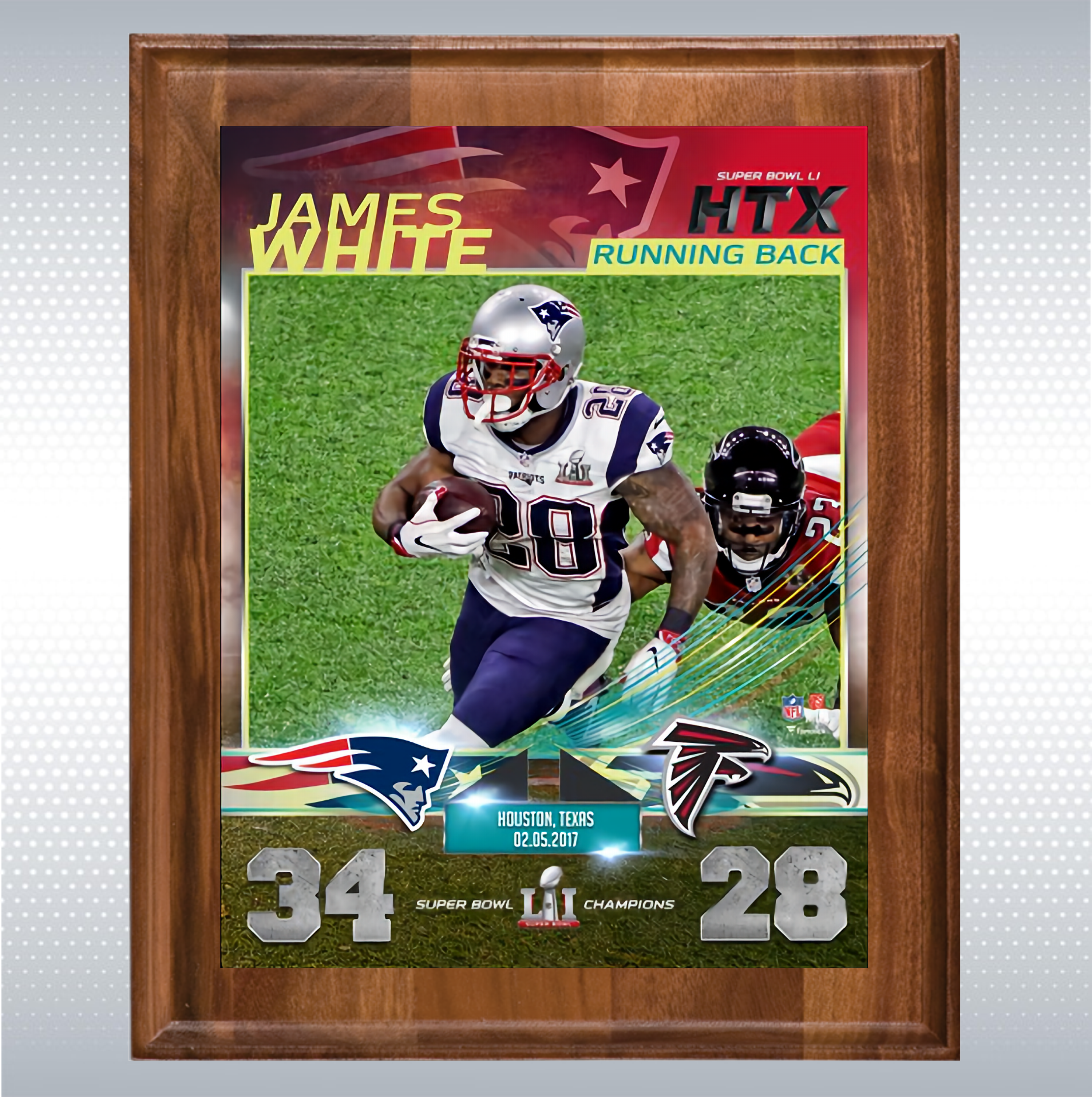 Walnut Wood Plaque w/Full Color Sublimated Plate 11