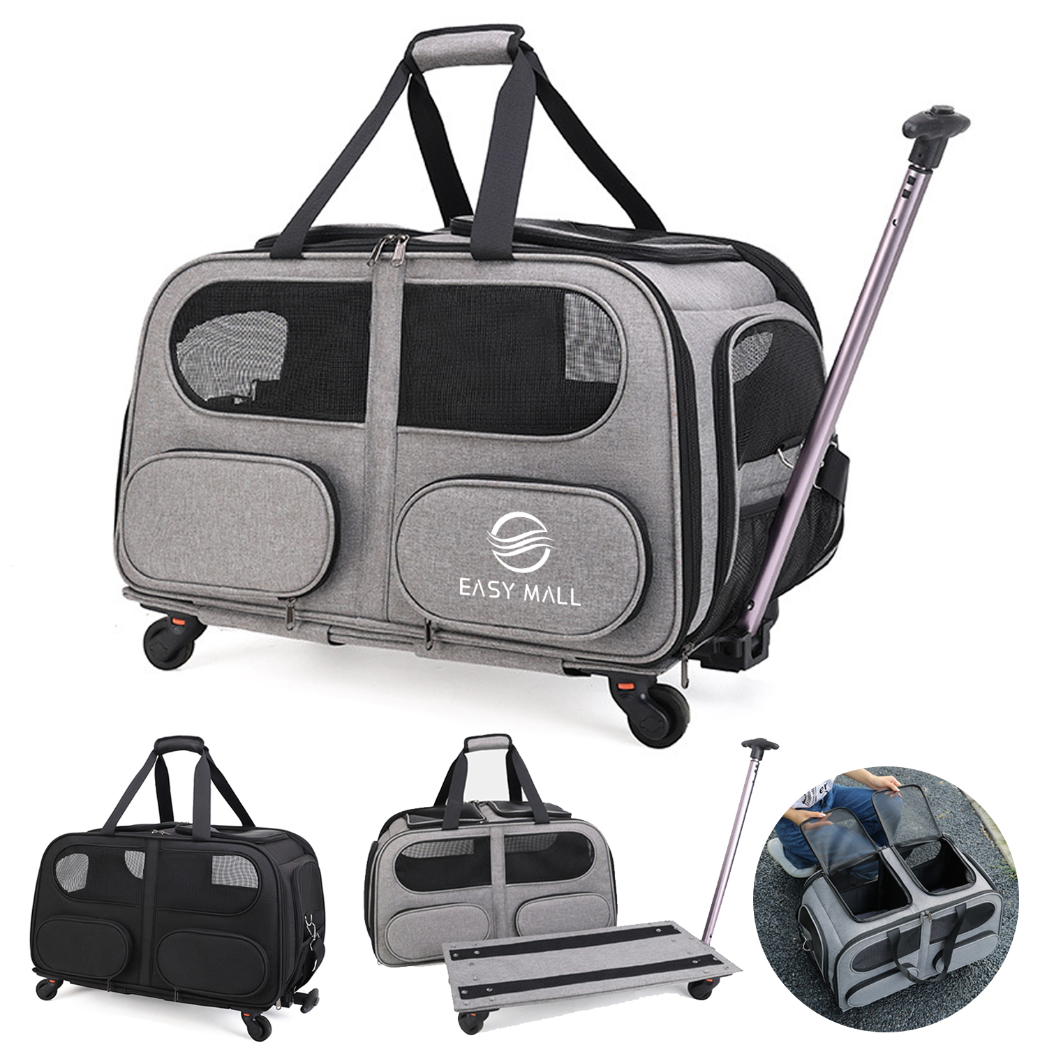 Oxford Pet Trolley Case Mesh Bag 15