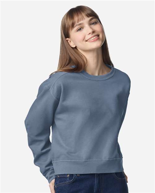 Women's Garment-Dyed Mid-Length Crewneck Sweatshirt - 1566L 2
