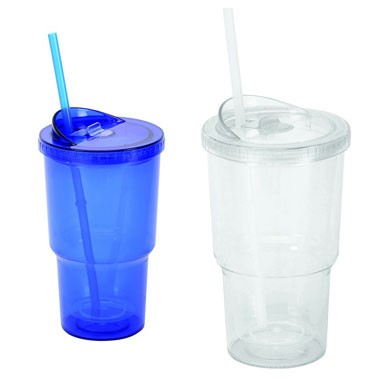 20oz Double Wall Acrylic Stadium Cup w/Straw (BPA Free) 2