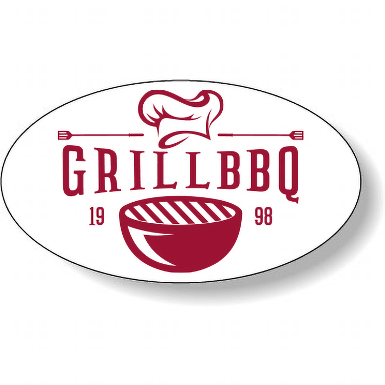 Stock Shape White Gloss Removable Adhesive Roll Labels - Oval (1.125" x 2") Flexo-printed