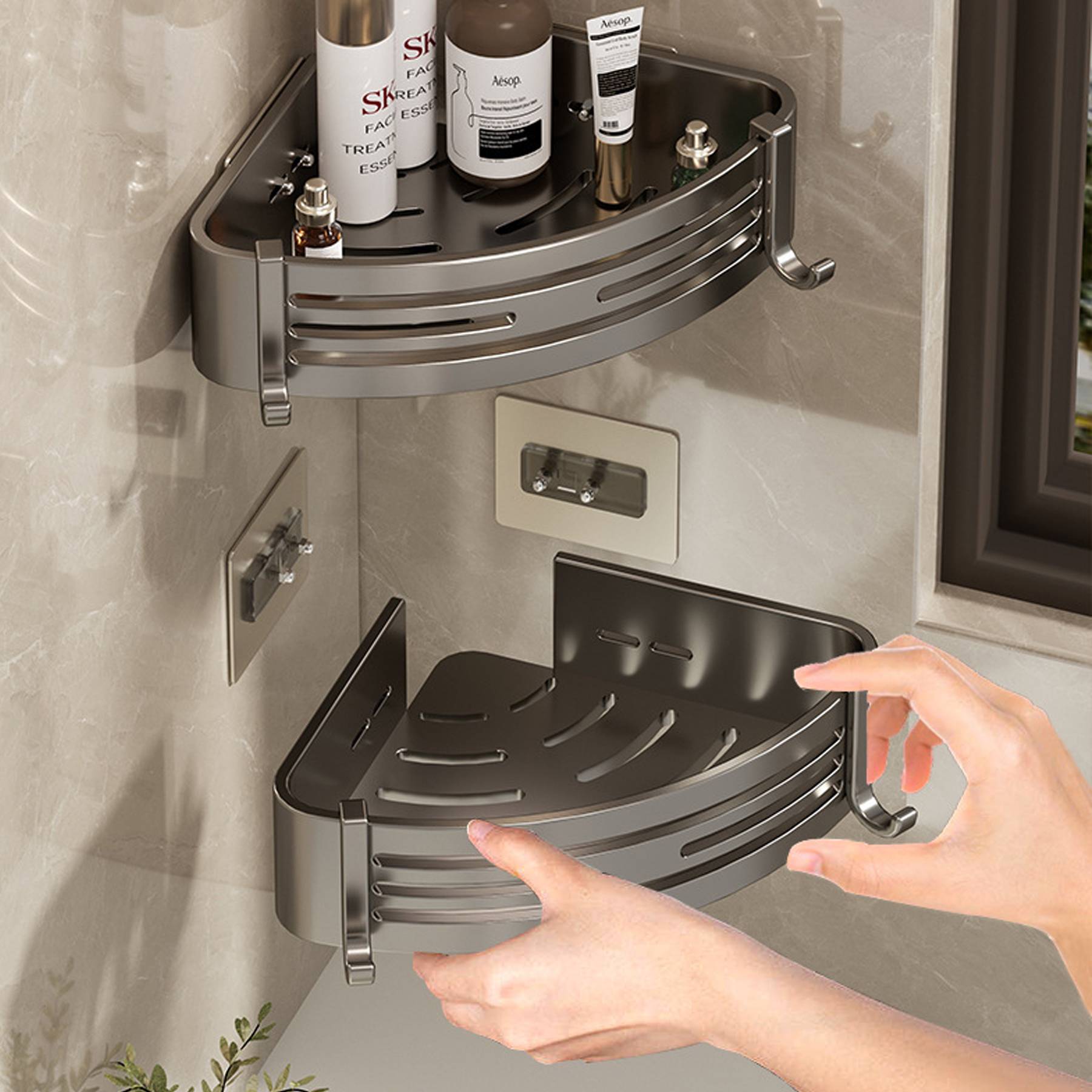 Aluminum Alloy Bathroom Storage Rack 8