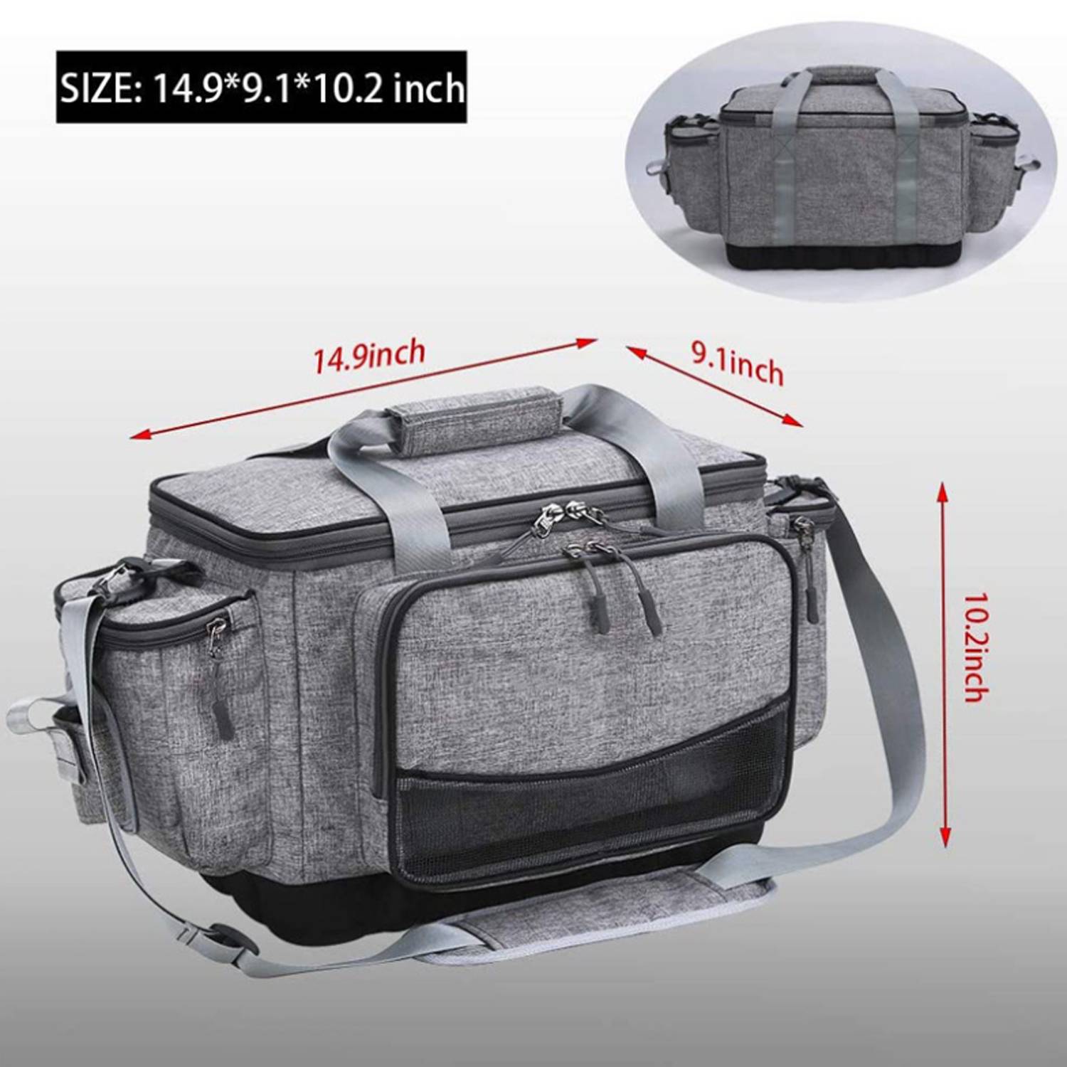 Large Capacity Polyester Waterproof Fishing Tackle Bag 5