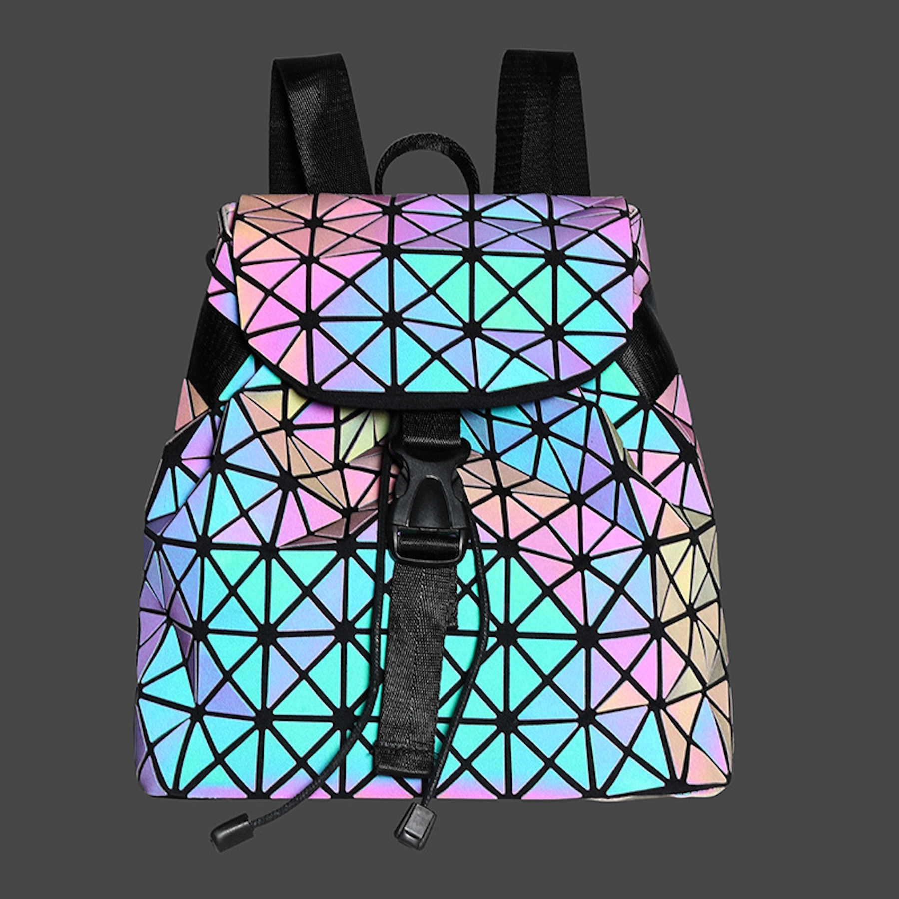Women Men Geometric Luminous Purse Flash Travel Shoulder 8