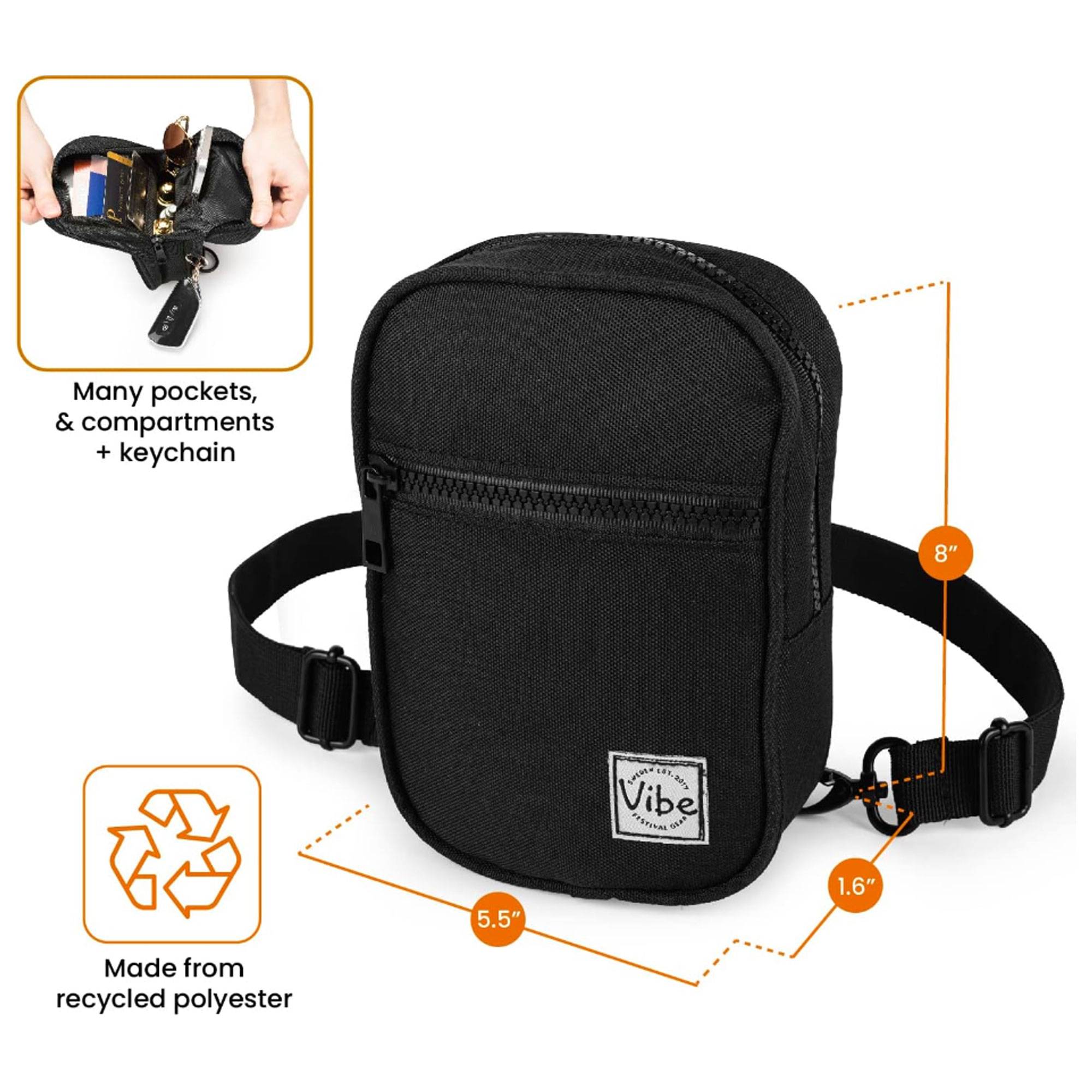 7 1/5" Rainbow Oxford Cloth CrossbodySling Backpack 2