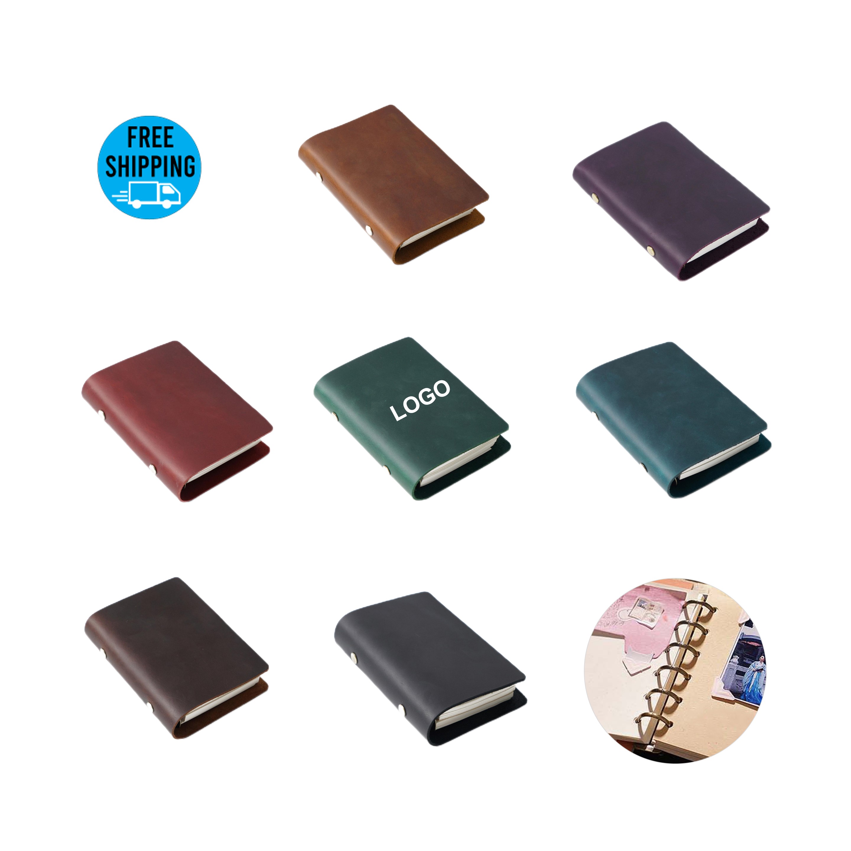 A7 Genuine Leather 6 Ring Journal(5.71"x4.14") 5