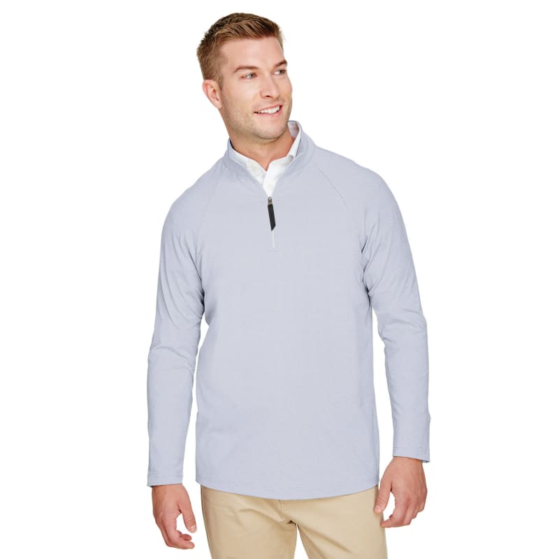 Devon & Jones CrownLux Performance™ Men's Clubhouse Micro-Stripe Quarter-Zip 12