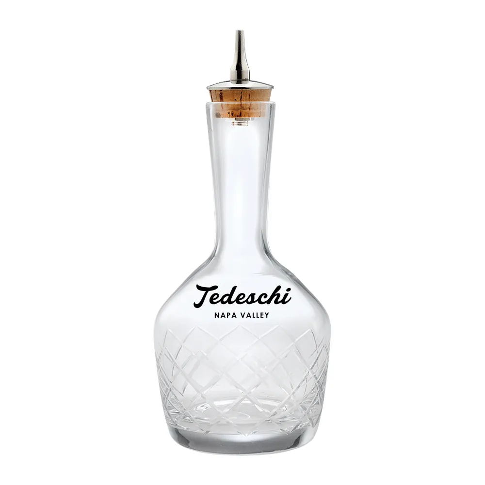 6.8oz. Glass Bitters Bottle Diamond Design 8