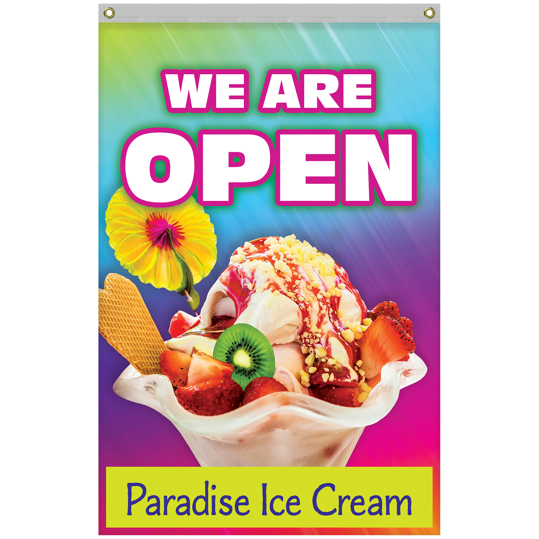 4' x 6' Double Sided Knitted Polyester Vertical Banners 2