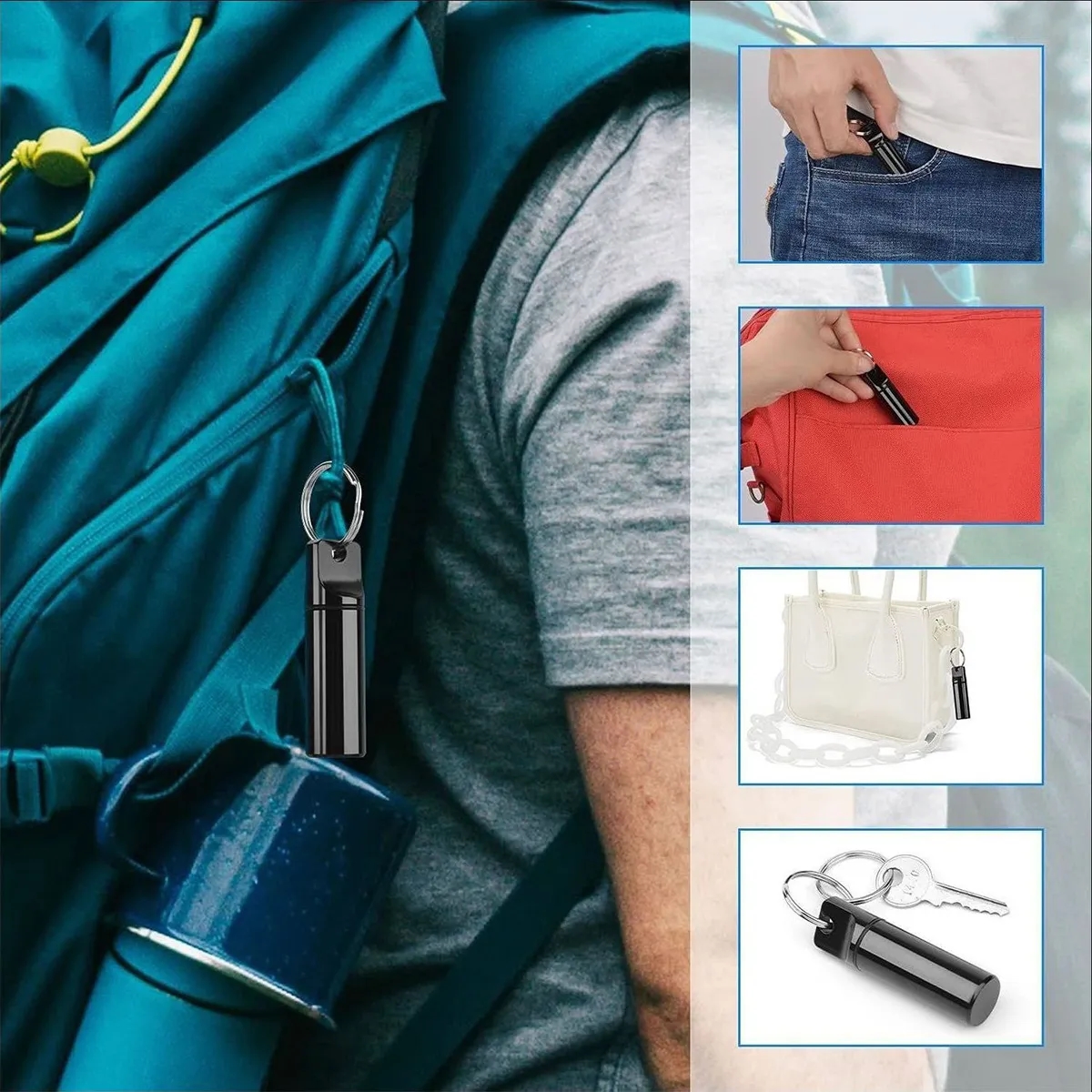 Small Portable Pill Box Organizer Case Container Keychain 3