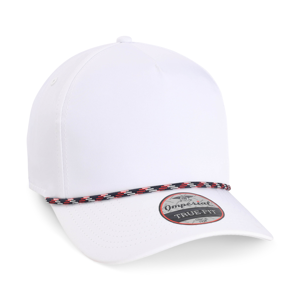 Imperial 5054 5-Panel Wrightson Performance Rope Cap w/ Leatherette Patches or Embroidery 39
