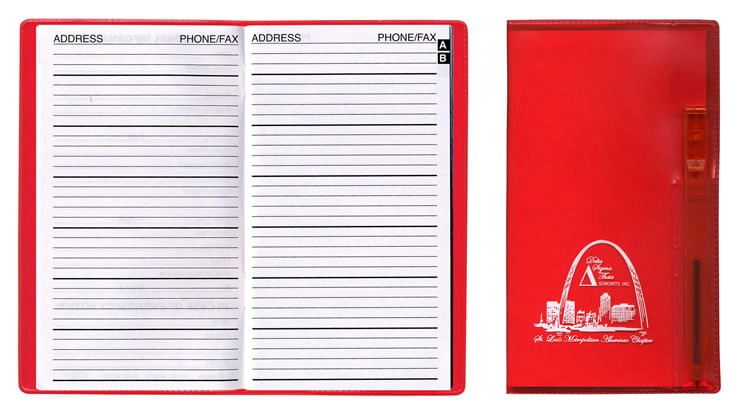 Translucent Vinyl Cover Address Book with Flat Pen 5