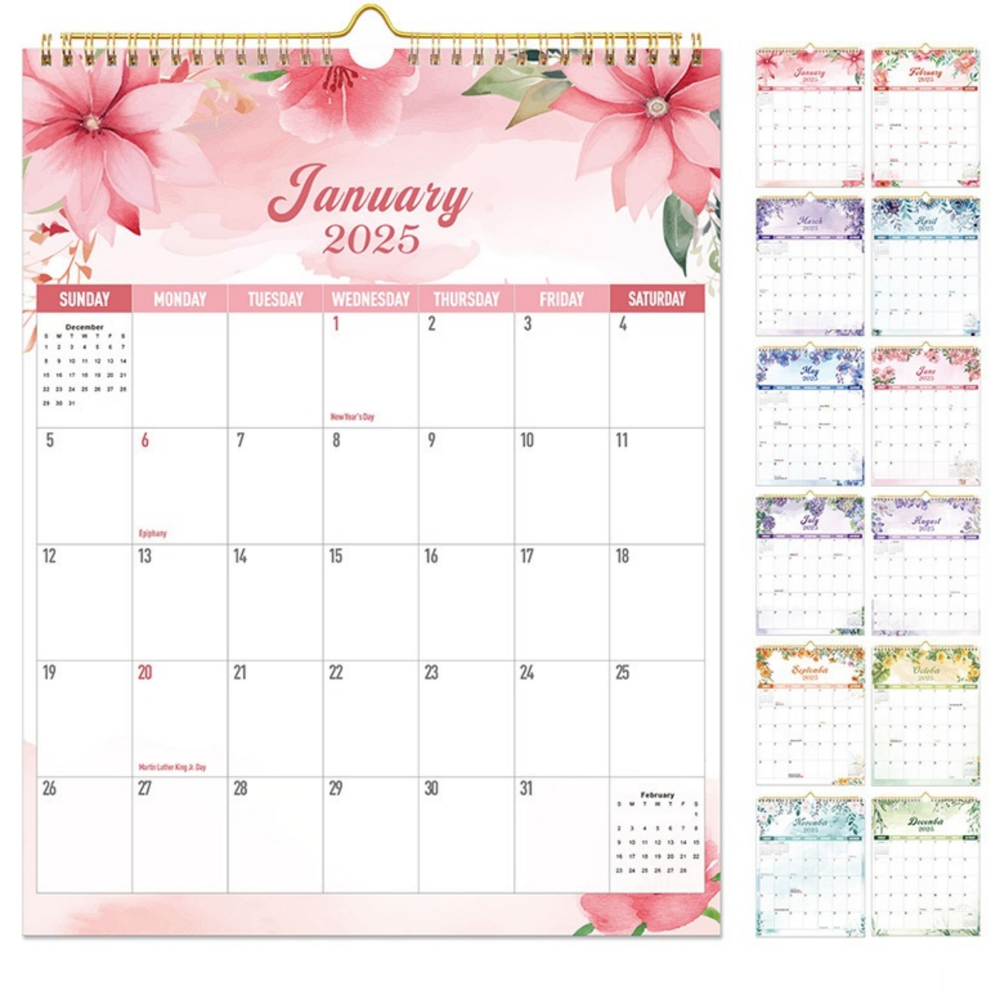 18 Months 14"*11" Wall Calendar From Jan 2025 To June 2026 3