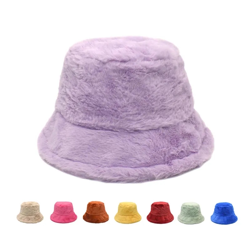 Winter Warm Fuzzy Bucket Hats for Women 3