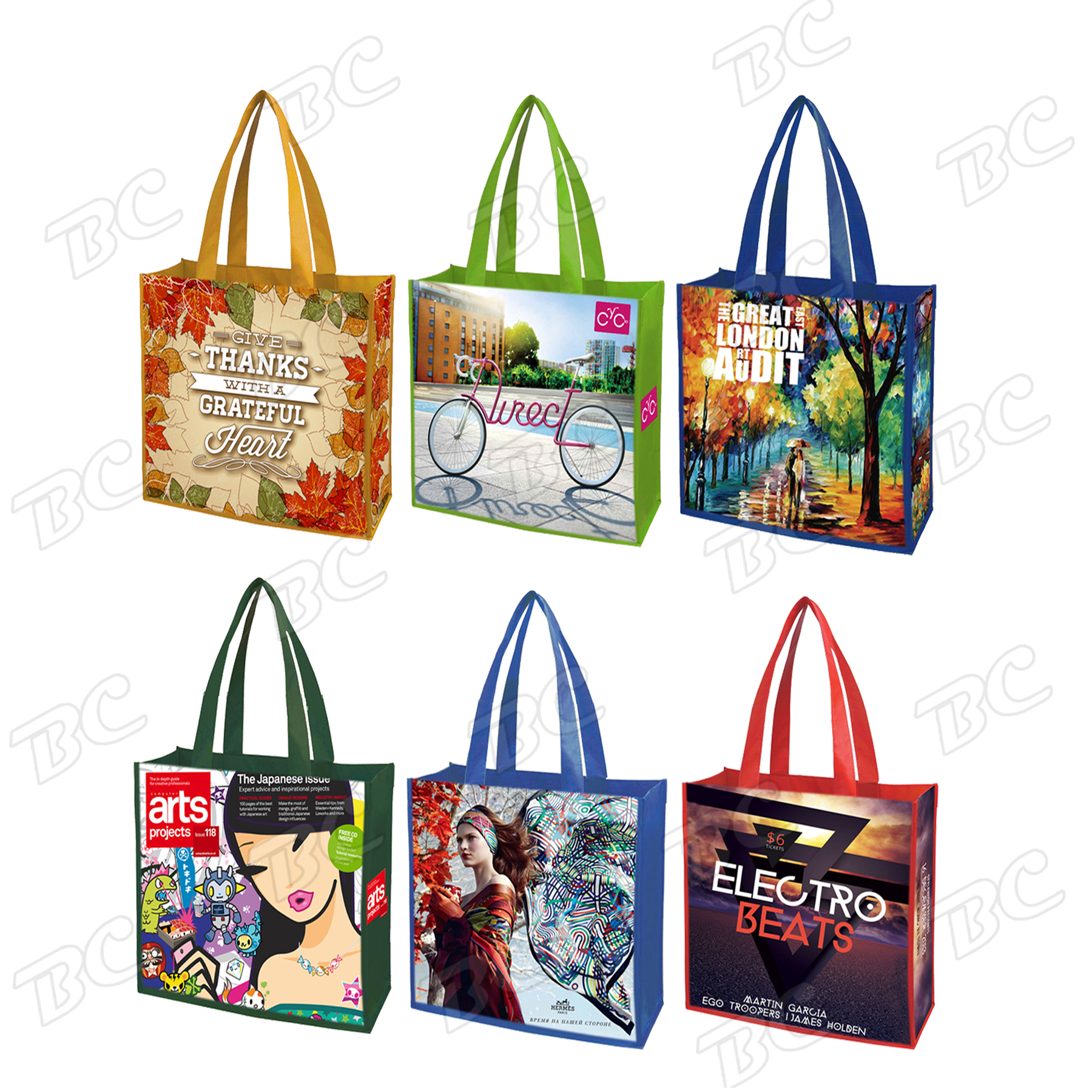 Free Shipping Color Trim Dye Sub TOTE BAGS 4