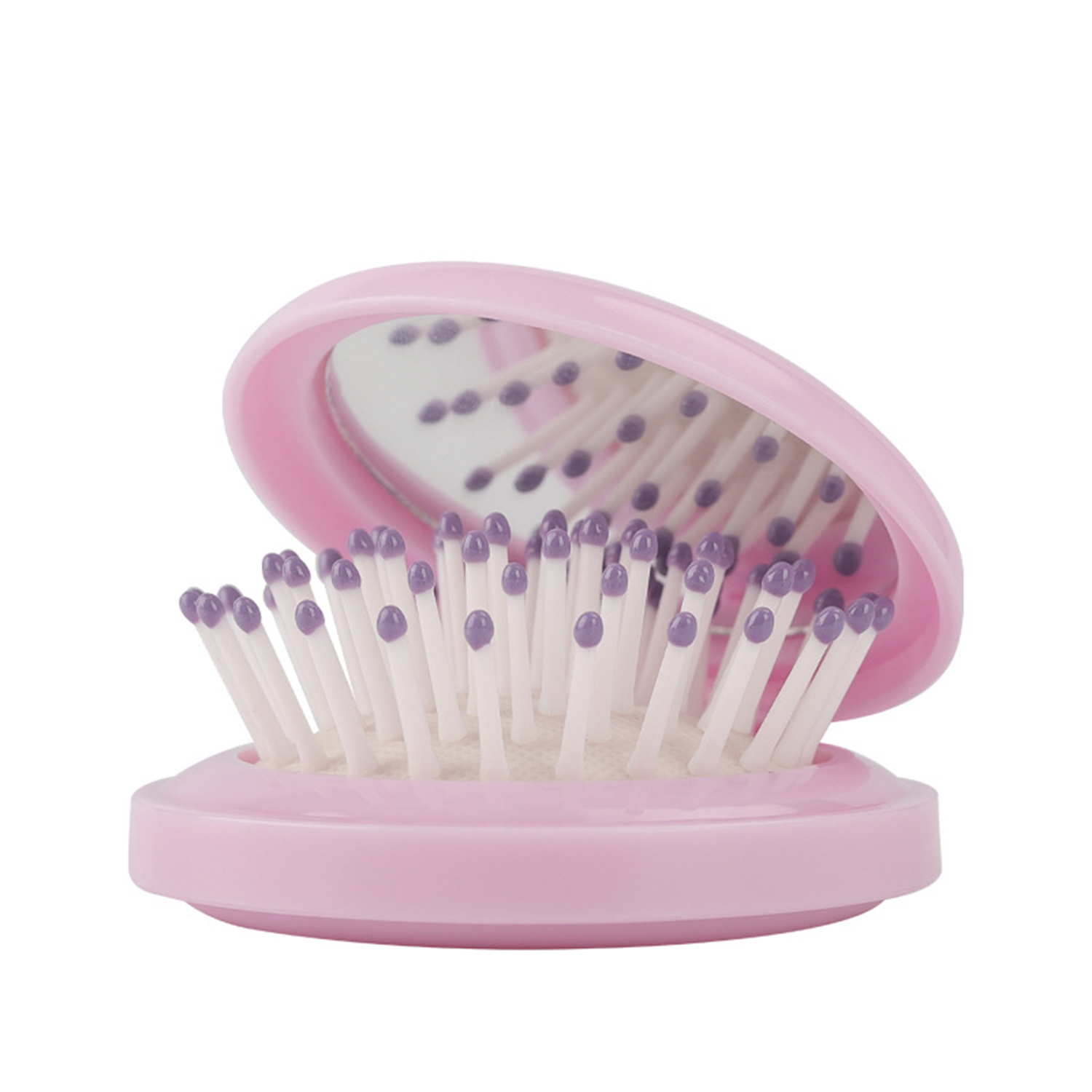 Round Folding Hair Brush with Mirror 7