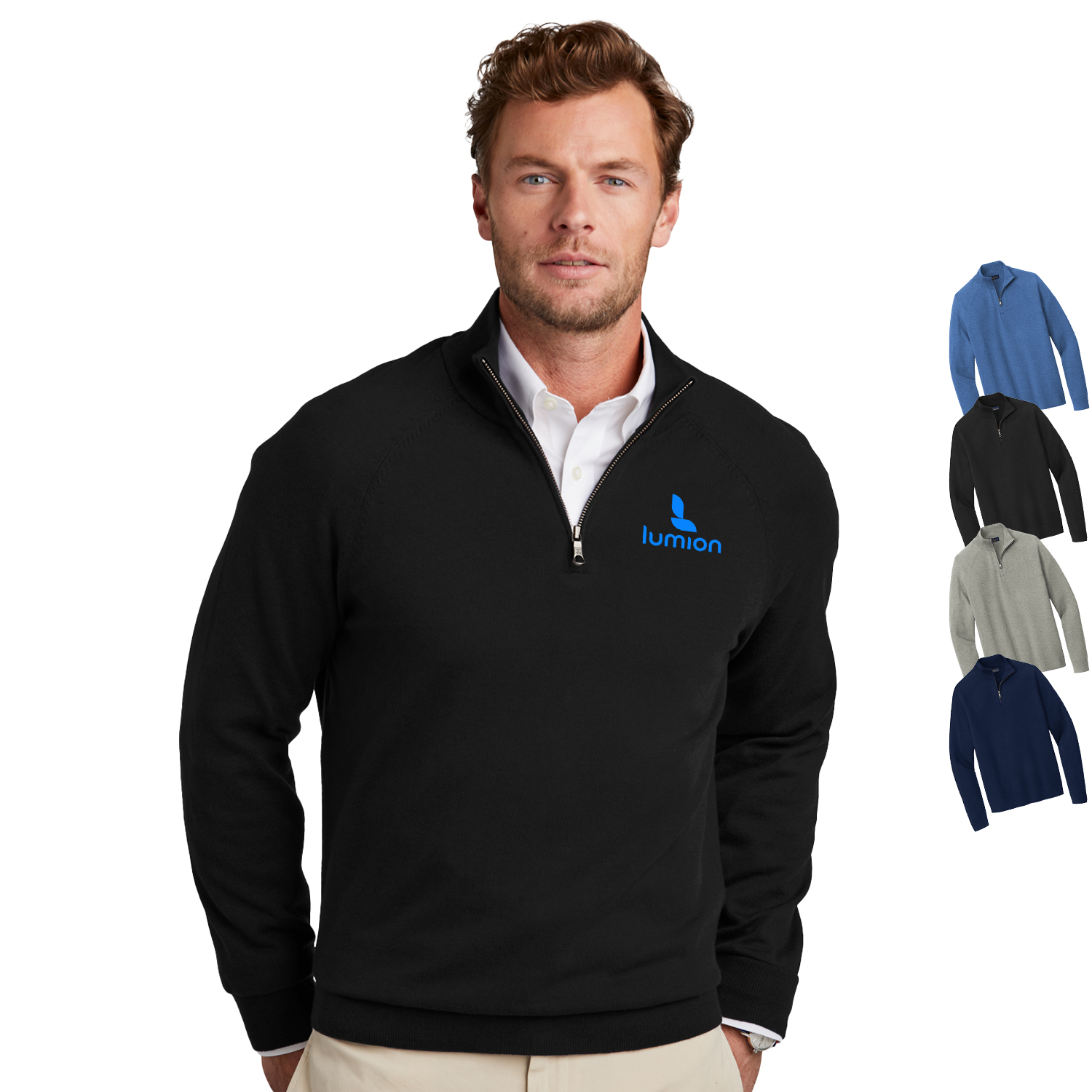 Brooks Brothers® Men’s Cotton-Stretch 1/4-Zip Pullover Sweater 11