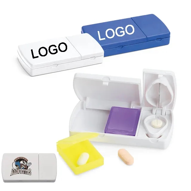 2 Compartment Pillbox with Pill Cutter 2