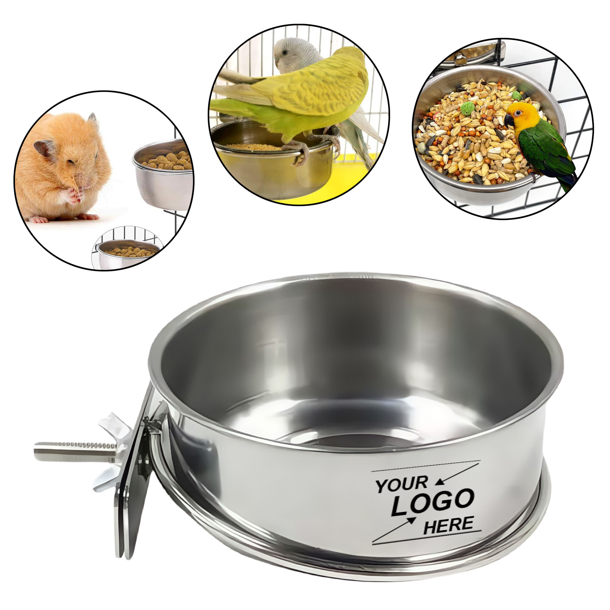 Small Stainless Steel Parrot Food Bowl Water Cup 2