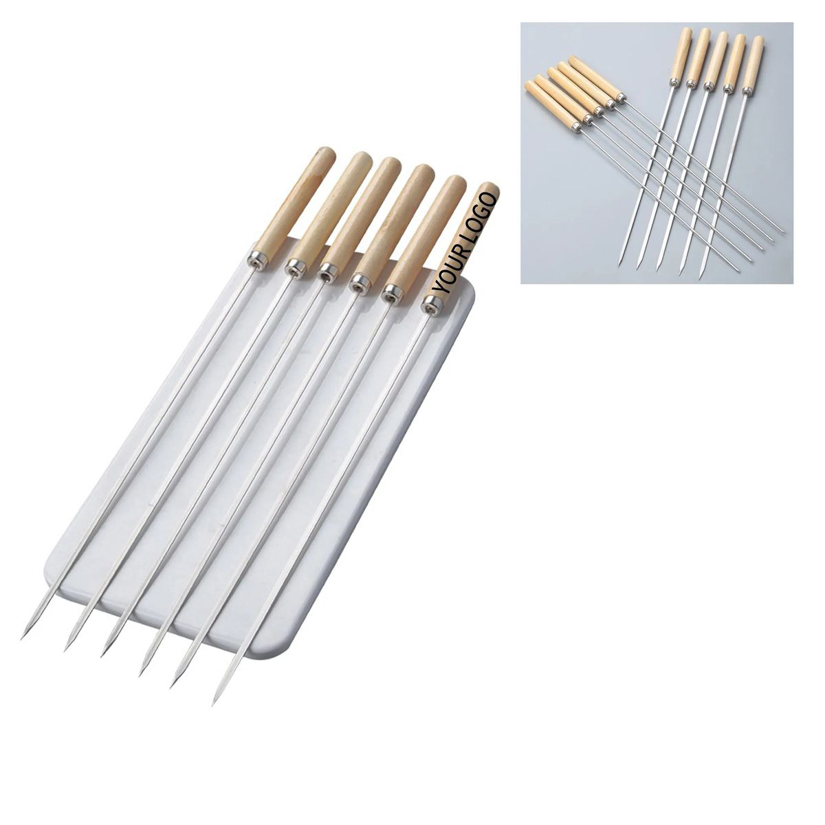 Long Stainless Steel Skewer for Outdoor Cooking 2