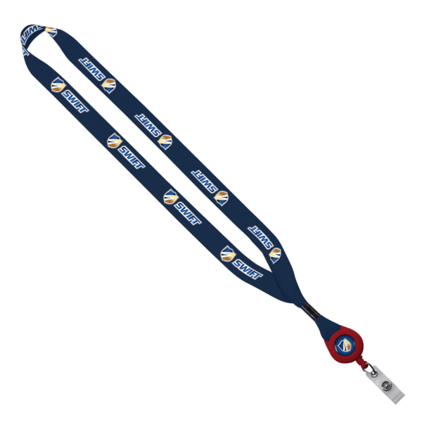 3/4" rPET Dye-Sublimated Lanyard with Metal Crimp And Badge Reel 4