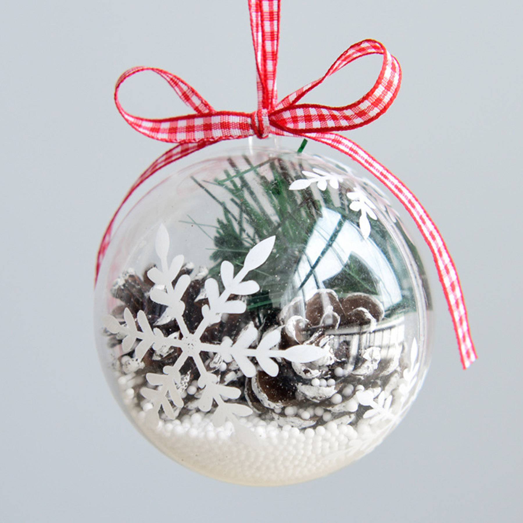 3.1 inch plastic clear Christmas tree ornament ball 3