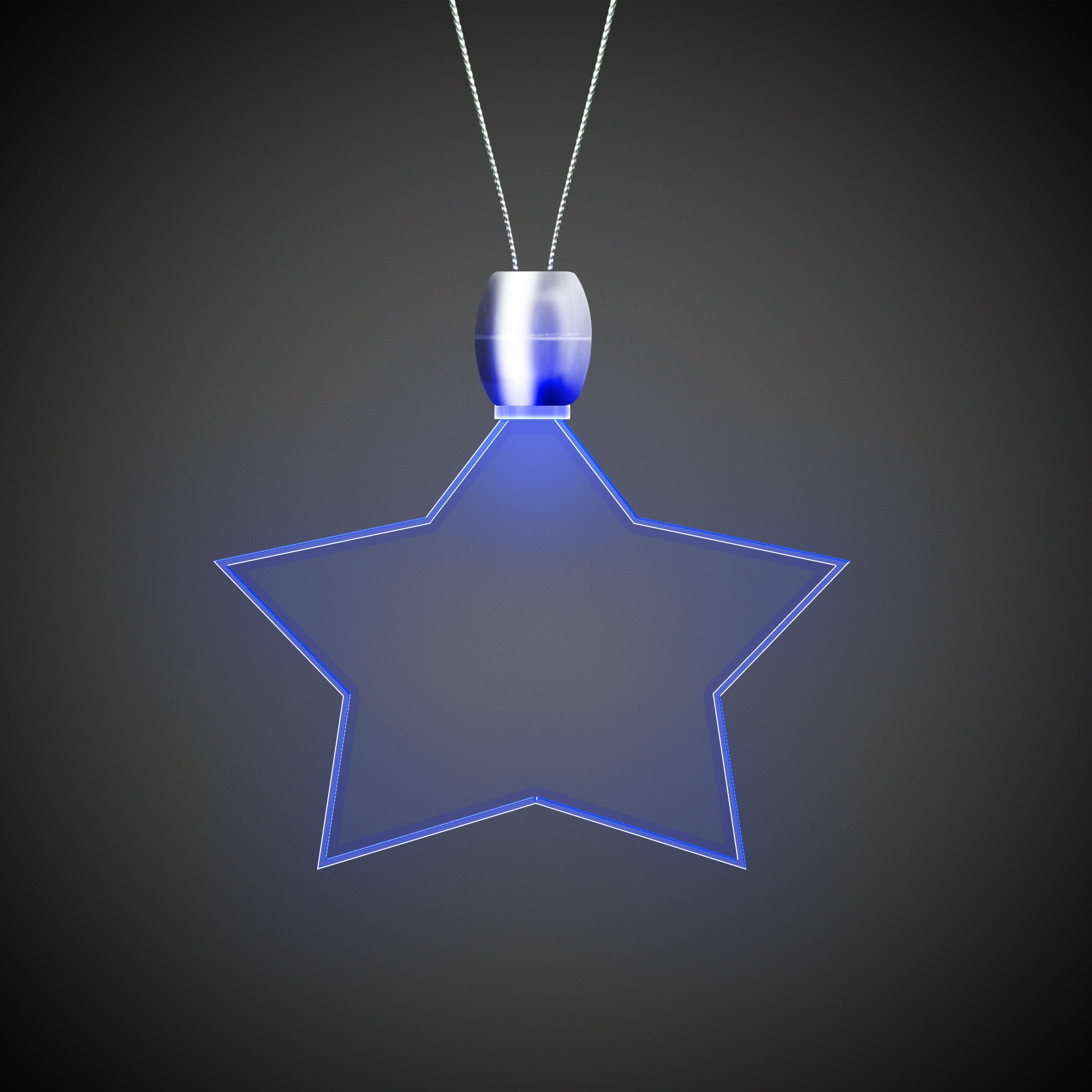 Star Blue Light-Up Acrylic Pendant Necklace