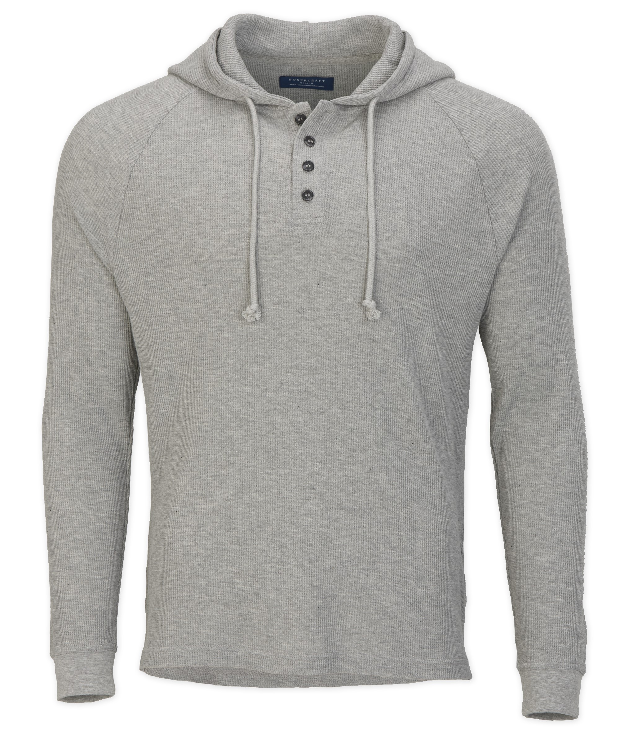 BOXERCRAFT  MEN'S WAFFLE KNIT PULLOVER HOODIE 1