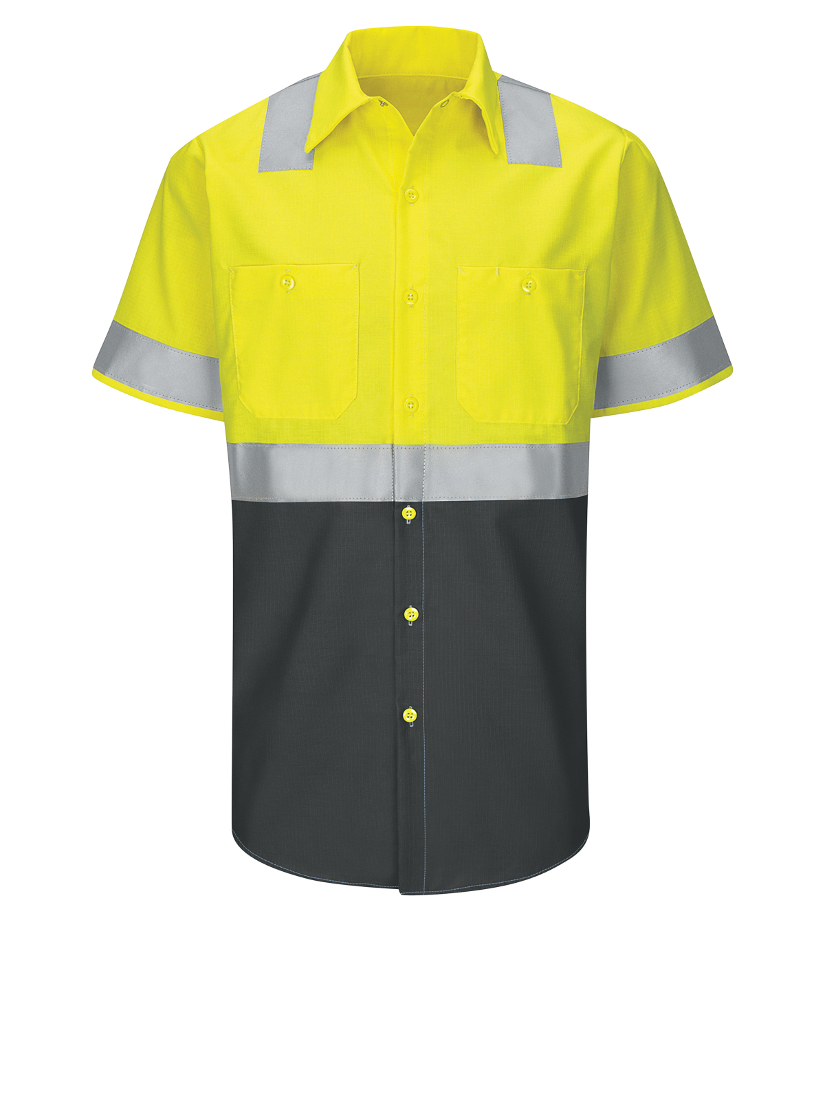 Red Kap Hi-Visibility - Men's Hi-Visibility Short Sleve Ripstop Work Shirt 1