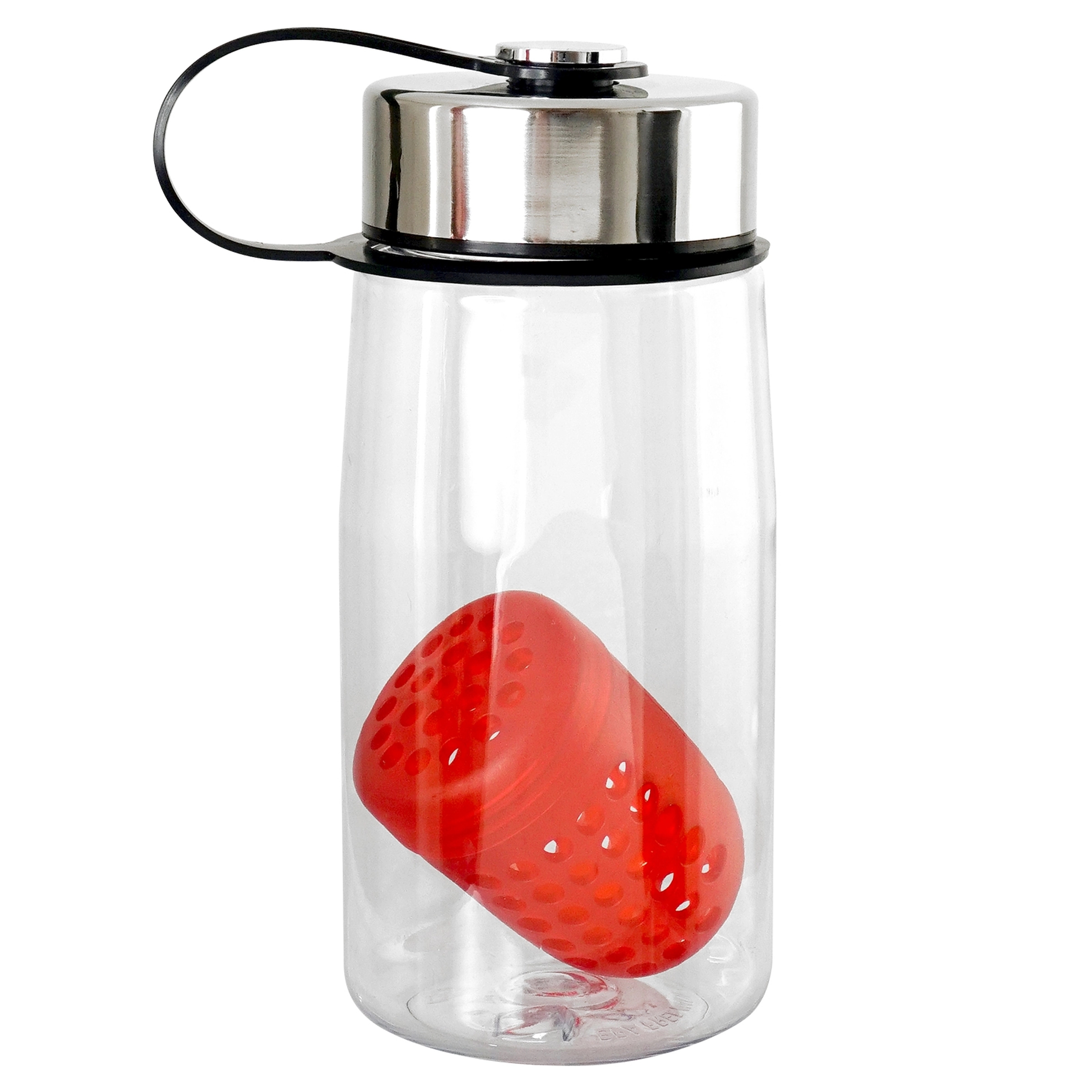 Metal Lanyard Lid 18 oz. Recycled Bottle with Floating Infus 19